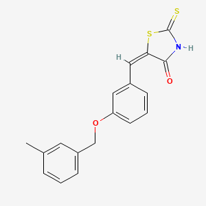 (5E)-5-[[3-[(3-methylphenyl)methoxy]phenyl]methylidene]-2-sulfanylidene-1,3-thiazolidin-4-one