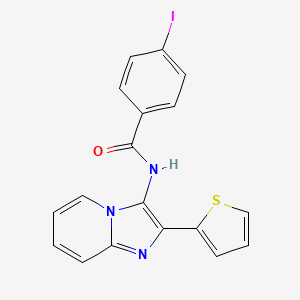 molecular formula C18H12IN3OS B3713414 4-Iodo-N-[2-(thiophen-2-YL)imidazo[1,2-A]pyridin-3-YL]benzamide 