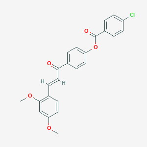 molecular formula C24H19ClO5 B371342 4-[3-(2,4-二甲氧基苯基)丙烯酰基]苯基 4-氯苯甲酸酯 CAS No. 331461-54-2