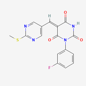 (5Z)-1-(3-fluorophenyl)-5-[(2-methylsulfanylpyrimidin-5-yl)methylidene]-1,3-diazinane-2,4,6-trione