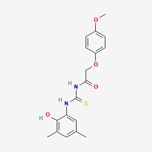 molecular formula C18H20N2O4S B3713453 N-[(2-hydroxy-3,5-dimethylphenyl)carbamothioyl]-2-(4-methoxyphenoxy)acetamide 