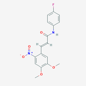 molecular formula C17H15FN2O5 B371346 N-(4-fluorophenyl)-3-{2-nitro-4,5-dimethoxyphenyl}acrylamide CAS No. 331461-79-1