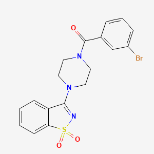 3-[4-(3-BROMOBENZOYL)PIPERAZINO]-1H-1,2-BENZISOTHIAZOLE-1,1-DIONE