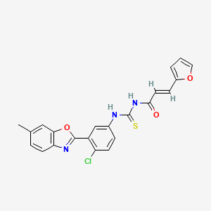 molecular formula C22H16ClN3O3S B3713472 N-({[4-chloro-3-(6-methyl-1,3-benzoxazol-2-yl)phenyl]amino}carbonothioyl)-3-(2-furyl)acrylamide 