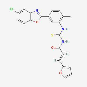 molecular formula C22H16ClN3O3S B3713478 (2E)-N-{[5-(5-chloro-1,3-benzoxazol-2-yl)-2-methylphenyl]carbamothioyl}-3-(furan-2-yl)prop-2-enamide 