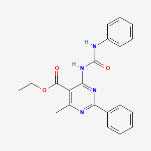 molecular formula C21H20N4O3 B3713484 ethyl 4-[(anilinocarbonyl)amino]-6-methyl-2-phenyl-5-pyrimidinecarboxylate 