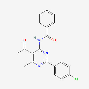 N-[5-acetyl-2-(4-chlorophenyl)-6-methylpyrimidin-4-yl]benzamide