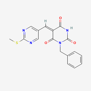 (5Z)-1-benzyl-5-[(2-methylsulfanylpyrimidin-5-yl)methylidene]-1,3-diazinane-2,4,6-trione