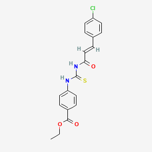 ethyl 4-({[(2E)-3-(4-chlorophenyl)prop-2-enoyl]carbamothioyl}amino)benzoate