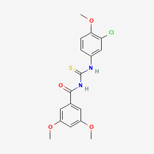 N-[(3-chloro-4-methoxyphenyl)carbamothioyl]-3,5-dimethoxybenzamide