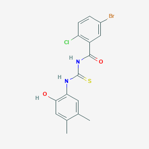 5-bromo-2-chloro-N-[(2-hydroxy-4,5-dimethylphenyl)carbamothioyl]benzamide