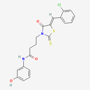 4-[5-(2-chlorobenzylidene)-4-oxo-2-thioxo-1,3-thiazolidin-3-yl]-N-(3-hydroxyphenyl)butanamide