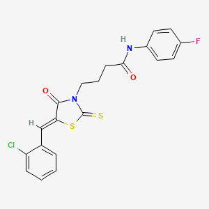 4-[5-(2-chlorobenzylidene)-4-oxo-2-thioxo-1,3-thiazolidin-3-yl]-N-(4-fluorophenyl)butanamide