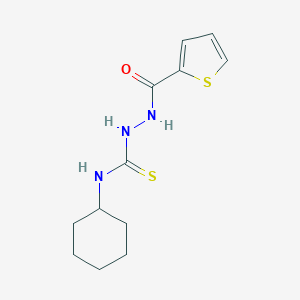 molecular formula C12H17N3OS2 B371358 N-cyclohexyl-2-(2-thienylcarbonyl)-1-hydrazinecarbothioamide CAS No. 331461-23-5