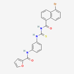 molecular formula C23H16BrN3O3S B3713586 N-[3-({[(5-bromonaphthalen-1-yl)carbonyl]carbamothioyl}amino)phenyl]furan-2-carboxamide 