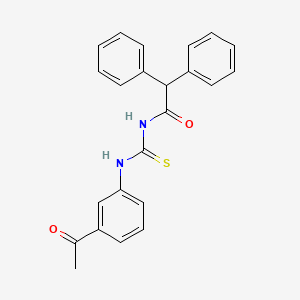 molecular formula C23H20N2O2S B3713604 N-[(3-acetylphenyl)carbamothioyl]-2,2-diphenylacetamide 