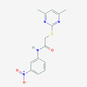 molecular formula C14H14N4O3S B371361 2-[(4,6-二甲基嘧啶-2-基)硫基]-N-(3-硝基苯基)乙酰胺 CAS No. 298218-02-7