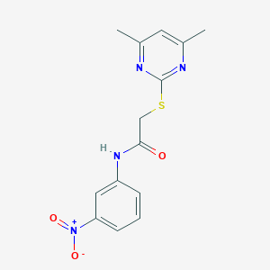 molecular formula C14H14N4O3S B371361 2-[(4,6-二甲基嘧啶-2-基)硫代]-N-(3-硝基苯基)乙酰胺 CAS No. 298218-02-7