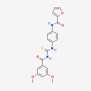 N-[4-({[(3,5-dimethoxyphenyl)carbonyl]carbamothioyl}amino)phenyl]furan-2-carboxamide