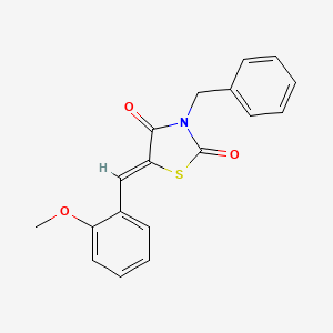 molecular formula C18H15NO3S B3713637 (5Z)-3-benzyl-5-(2-methoxybenzylidene)-1,3-thiazolidine-2,4-dione CAS No. 2173600-70-7