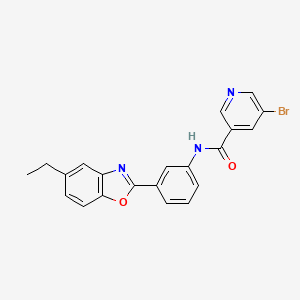 molecular formula C21H16BrN3O2 B3713640 5-bromo-N-[3-(5-ethyl-1,3-benzoxazol-2-yl)phenyl]pyridine-3-carboxamide 