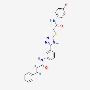 molecular formula C26H22FN5O2S B3713677 N-{3-[5-({2-[(4-fluorophenyl)amino]-2-oxoethyl}thio)-4-methyl-4H-1,2,4-triazol-3-yl]phenyl}-3-phenylacrylamide 