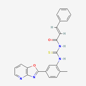 molecular formula C23H18N4O2S B3713700 N-{[(2-methyl-5-[1,3]oxazolo[4,5-b]pyridin-2-ylphenyl)amino]carbonothioyl}-3-phenylacrylamide 