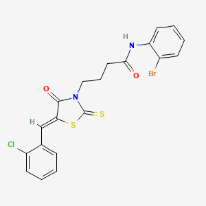 molecular formula C20H16BrClN2O2S2 B3713711 N-(2-bromophenyl)-4-[5-(2-chlorobenzylidene)-4-oxo-2-thioxo-1,3-thiazolidin-3-yl]butanamide 