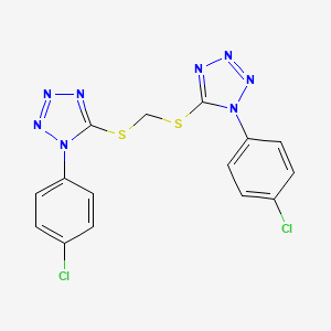 molecular formula C15H10Cl2N8S2 B3713717 1-(4-Chlorophenyl)-1H-1,2,3,4-tetraazol-5-YL ({[1-(4-chlorophenyl)-1H-1,2,3,4-tetraazol-5-YL]sulfanyl}methyl) sulfide 