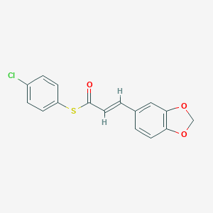 molecular formula C16H11ClO3S B371372 S-(4-chlorophenyl) (E)-3-(1,3-benzodioxol-5-yl)prop-2-enethioate CAS No. 298215-57-3