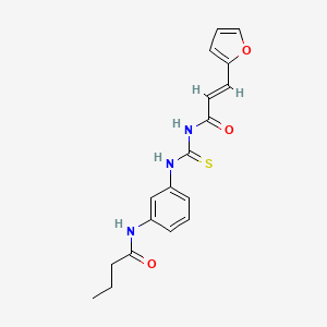 N-[3-[[(E)-3-(furan-2-yl)prop-2-enoyl]carbamothioylamino]phenyl]butanamide