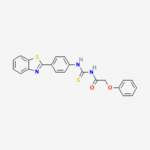 molecular formula C22H17N3O2S2 B3713756 N-({[4-(1,3-benzothiazol-2-yl)phenyl]amino}carbonothioyl)-2-phenoxyacetamide 