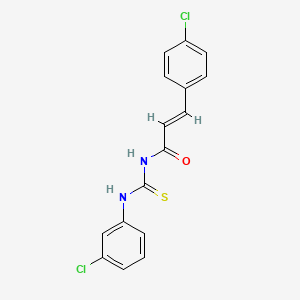 molecular formula C16H12Cl2N2OS B3713769 (2E)-3-(4-chlorophenyl)-N-[(3-chlorophenyl)carbamothioyl]prop-2-enamide 