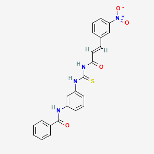 molecular formula C23H18N4O4S B3713773 N-[3-({[(2E)-3-(3-nitrophenyl)prop-2-enoyl]carbamothioyl}amino)phenyl]benzamide 