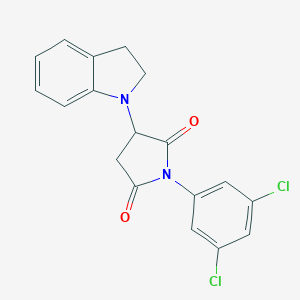 molecular formula C18H14Cl2N2O2 B371378 1-(3,5-dichlorophenyl)-3-(2,3-dihydro-1H-indol-1-yl)dihydro-1H-pyrrole-2,5-dione CAS No. 297149-75-8