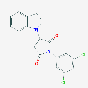 molecular formula C18H14Cl2N2O2 B371378 1-(3,5-二氯苯基)-3-(2,3-二氢-1H-吲哚-1-基)二氢-1H-吡咯-2,5-二酮 CAS No. 297149-75-8