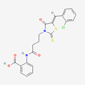 2-({4-[5-(2-chlorobenzylidene)-4-oxo-2-thioxo-1,3-thiazolidin-3-yl]butanoyl}amino)benzoic acid