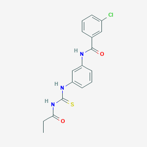 3-chloro-N-(3-{[(propionylamino)carbonothioyl]amino}phenyl)benzamide