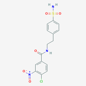 molecular formula C15H14ClN3O5S B3713815 4-chloro-3-nitro-N-[2-(4-sulfamoylphenyl)ethyl]benzamide 