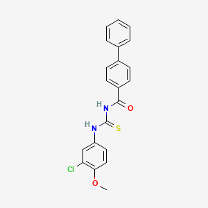 N-{[(3-chloro-4-methoxyphenyl)amino]carbonothioyl}-4-biphenylcarboxamide