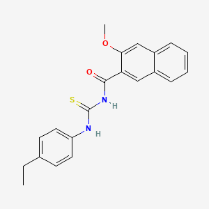 molecular formula C21H20N2O2S B3713843 N-[(4-ethylphenyl)carbamothioyl]-3-methoxynaphthalene-2-carboxamide 