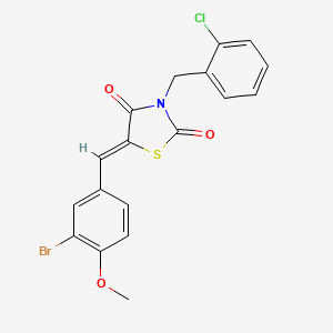 molecular formula C18H13BrClNO3S B3713852 5-(3-bromo-4-methoxybenzylidene)-3-(2-chlorobenzyl)-1,3-thiazolidine-2,4-dione 