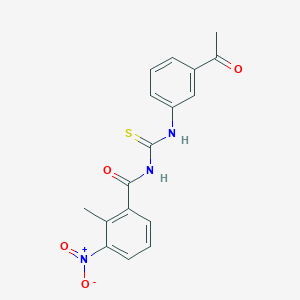 molecular formula C17H15N3O4S B3713854 N-[(3-acetylphenyl)carbamothioyl]-2-methyl-3-nitrobenzamide 