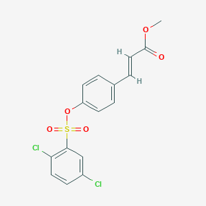 molecular formula C16H12Cl2O5S B371386 Methyl 3-(4-{[(2,5-dichlorophenyl)sulfonyl]oxy}phenyl)acrylate CAS No. 298215-97-1