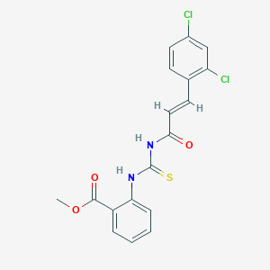 molecular formula C18H14Cl2N2O3S B3713866 methyl 2-[({[3-(2,4-dichlorophenyl)acryloyl]amino}carbonothioyl)amino]benzoate 