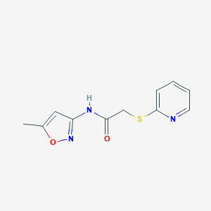 molecular formula C11H11N3O2S B371388 N-(5-methyl-1,2-oxazol-3-yl)-2-(pyridin-2-ylsulfanyl)acetamide 