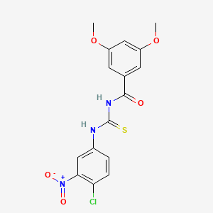 molecular formula C16H14ClN3O5S B3713881 N-[(4-chloro-3-nitrophenyl)carbamothioyl]-3,5-dimethoxybenzamide 