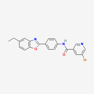 molecular formula C21H16BrN3O2 B3713889 5-bromo-N-[4-(5-ethyl-1,3-benzoxazol-2-yl)phenyl]pyridine-3-carboxamide 