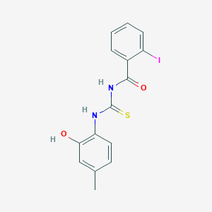 molecular formula C15H13IN2O2S B3713899 N-[(2-hydroxy-4-methylphenyl)carbamothioyl]-2-iodobenzamide 