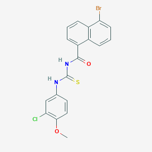 5-bromo-N-[(3-chloro-4-methoxyphenyl)carbamothioyl]naphthalene-1-carboxamide